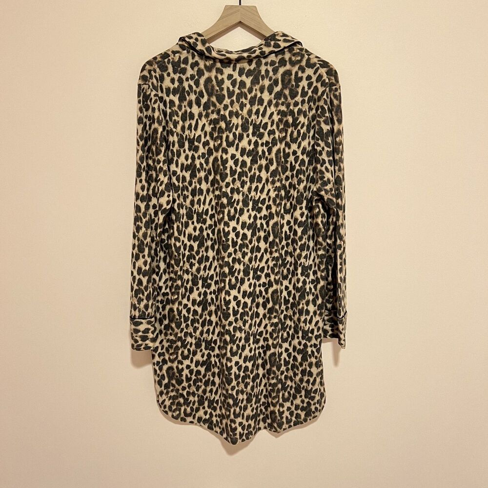 NWT Victoria's Secret Leopard Button Down Nightgown Dress Women's Size XL - Picture 2 of 8